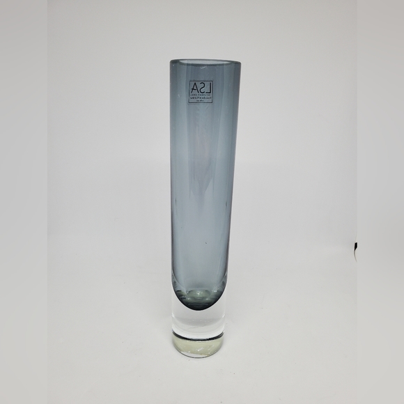 LSA International Smokey Blue Glass Tall Round Vase - Picture 3 of 8